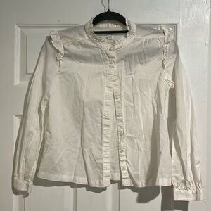 Gap kids white ruffled blouse size XL 12